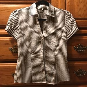 Express striped collared button up shirt